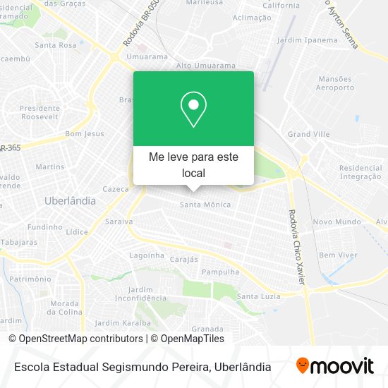 Escola Estadual Segismundo Pereira mapa