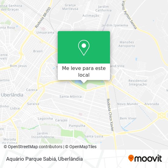 Aquário Parque Sabiá mapa