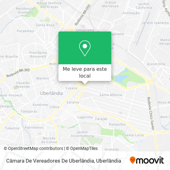 Câmara De Vereadores De Uberlândia mapa