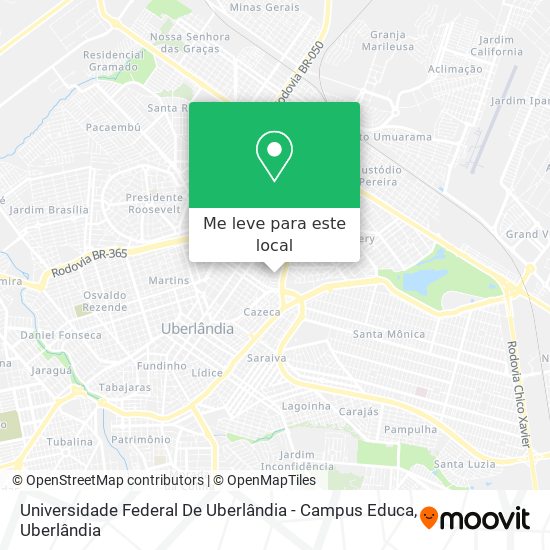 Universidade Federal De Uberlândia - Campus Educa mapa