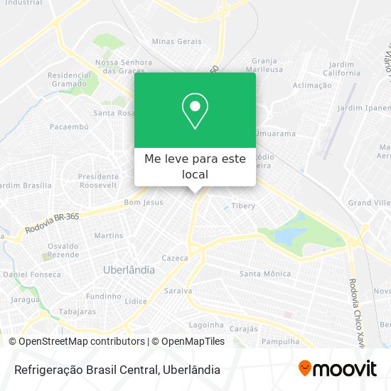 Refrigeração Brasil Central mapa