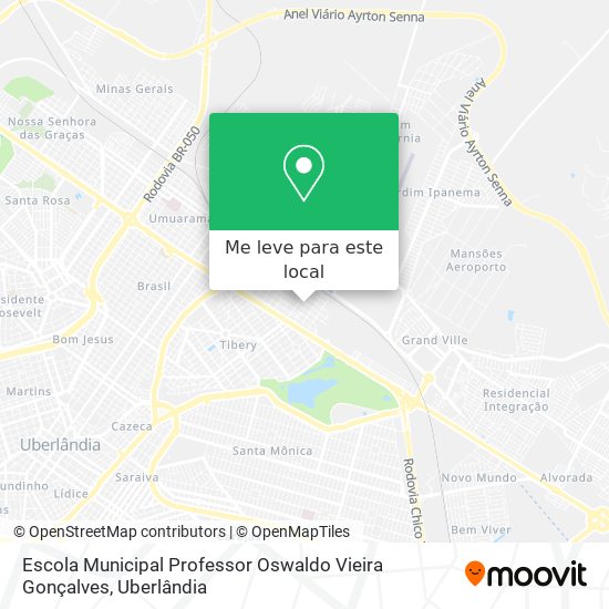 Escola Municipal Professor Oswaldo Vieira Gonçalves mapa