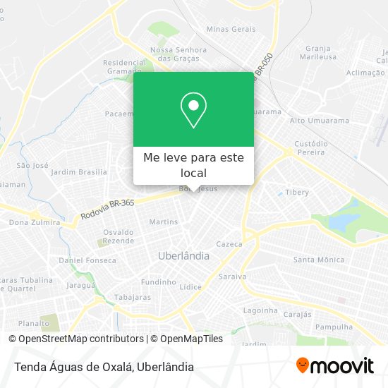 Tenda Águas de Oxalá mapa