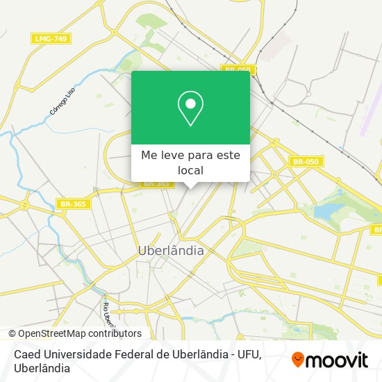 Caed Universidade Federal de Uberlândia - UFU mapa