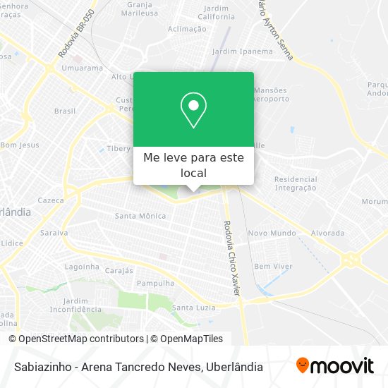 Sabiazinho - Arena Tancredo Neves mapa