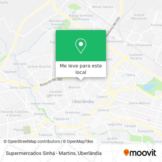 Supermercados Sinhá - Martins mapa