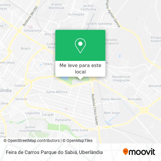 Feira de Carros Parque do Sabiá mapa