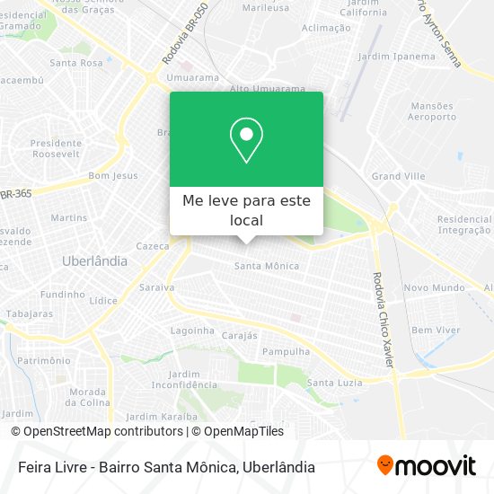 Feira Livre - Bairro Santa Mônica mapa