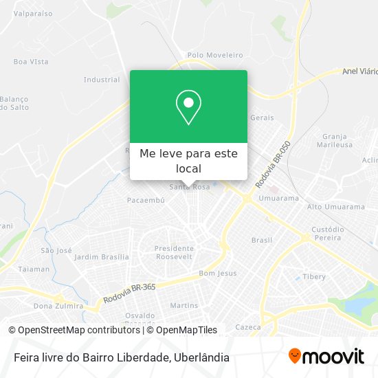 Feira livre do Bairro Liberdade mapa