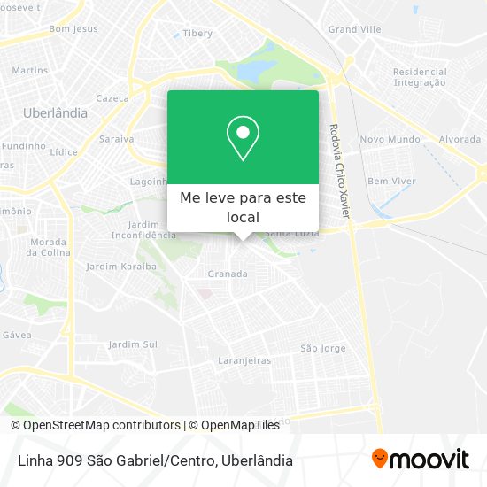 Linha 909 São Gabriel/Centro mapa