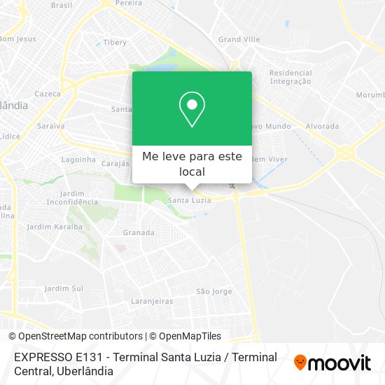 EXPRESSO E131 - Terminal Santa Luzia / Terminal Central mapa
