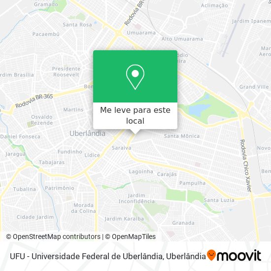 UFU - Universidade Federal de Uberlândia mapa