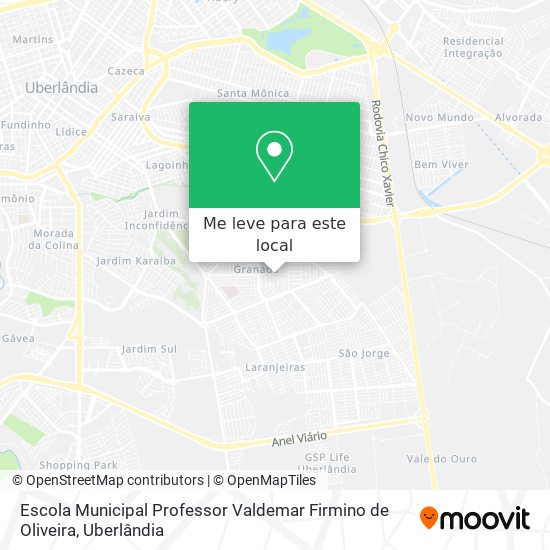 Escola Municipal Professor Valdemar Firmino de Oliveira mapa