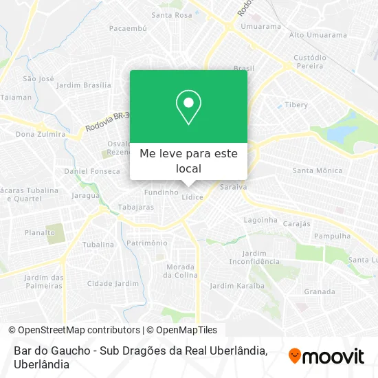 Bar do Gaucho - Sub Dragões da Real Uberlândia mapa