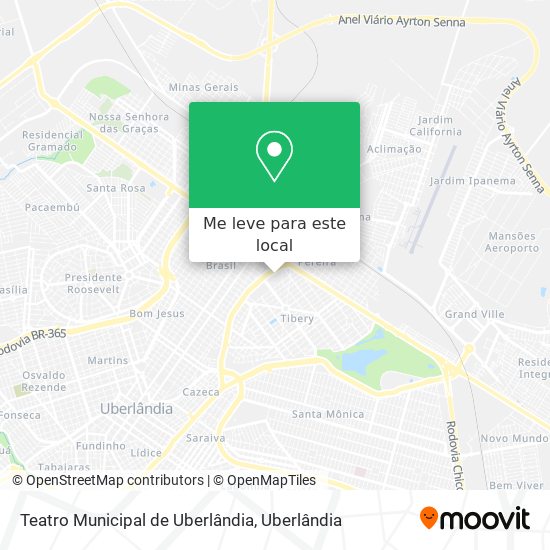 Teatro Municipal de Uberlândia mapa