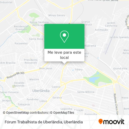 Fórum Trabalhista de Uberlândia mapa