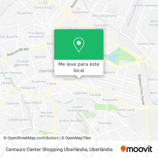 Centauro Center Shopping Uberlândia mapa