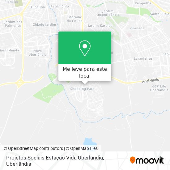 Projetos Sociais Estação Vida Uberlândia mapa