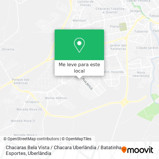 Chacaras Bela Vista / Chacara Uberlândia / Batatinha Esportes mapa
