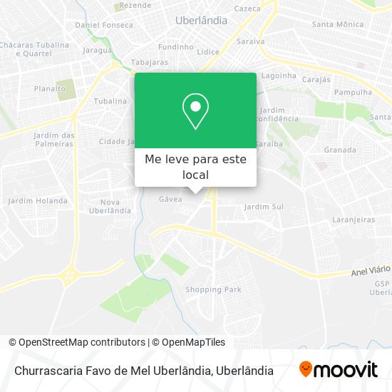 Churrascaria Favo de Mel Uberlândia mapa