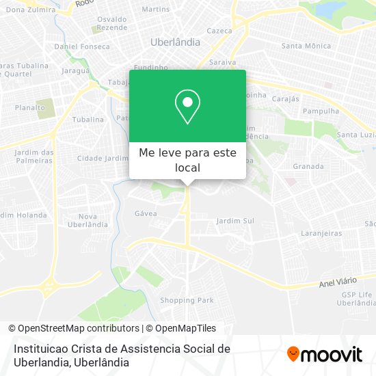 Instituicao Crista de Assistencia Social de Uberlandia mapa