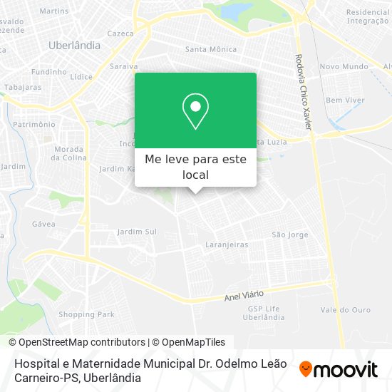 Hospital e Maternidade Municipal Dr. Odelmo Leão Carneiro-PS mapa
