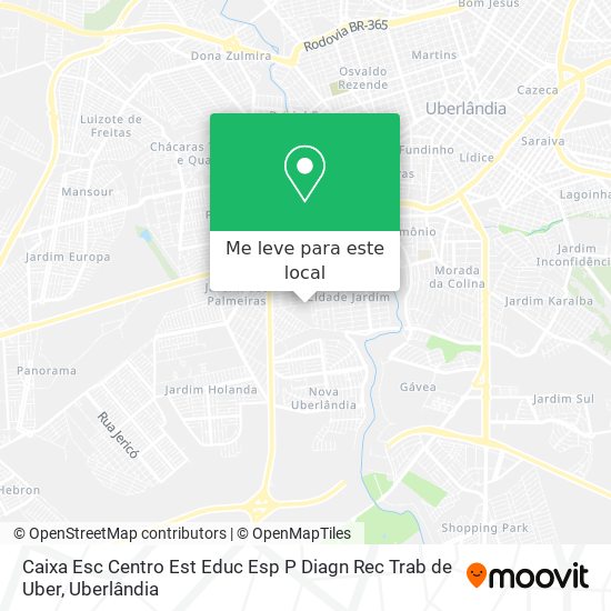 Caixa Esc Centro Est Educ Esp P Diagn Rec Trab de Uber mapa