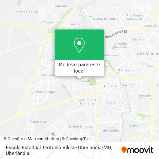 Escola Estadual Teotônio Vilela - Uberlândia / MG mapa