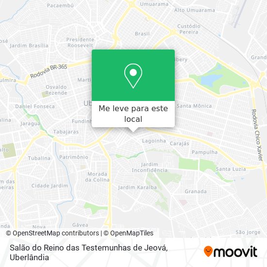 Salão do Reino das Testemunhas de Jeová mapa