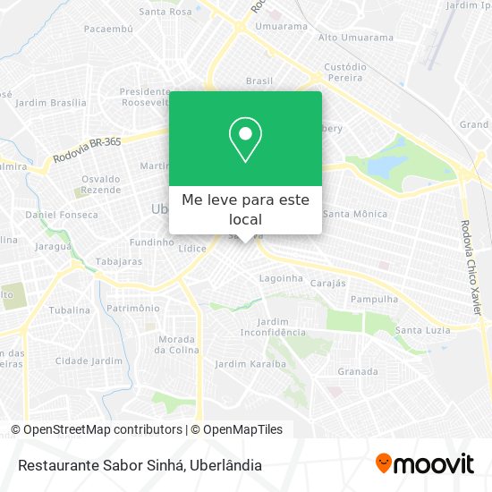 Restaurante Sabor Sinhá mapa
