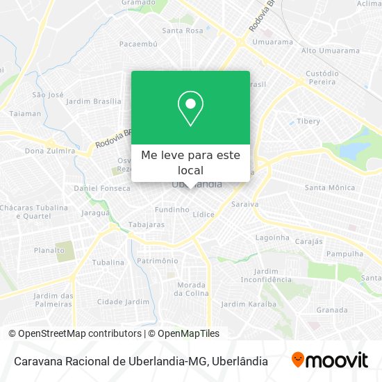 Caravana Racional de Uberlandia-MG mapa