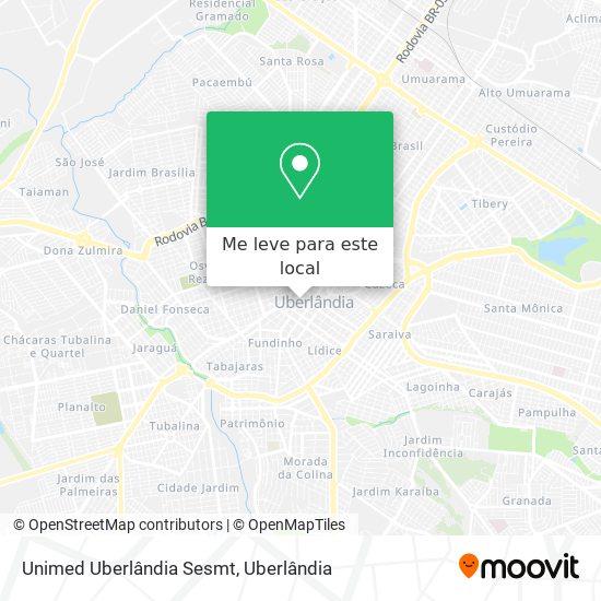 Unimed Uberlândia Sesmt mapa