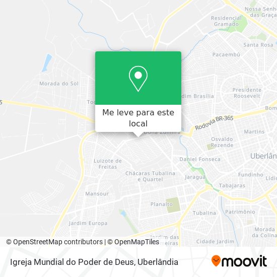 Igreja Mundial do Poder de Deus mapa