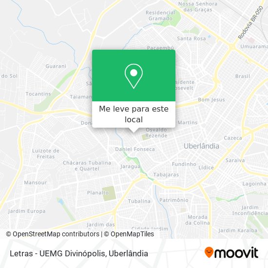 Letras - UEMG Divinópolis mapa
