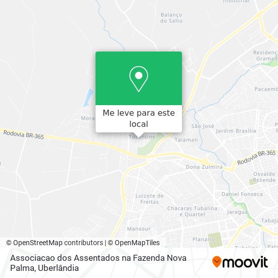 Associacao dos Assentados na Fazenda Nova Palma mapa