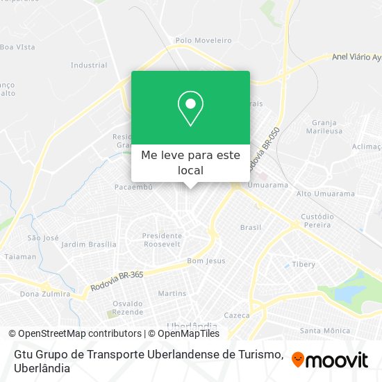 Gtu Grupo de Transporte Uberlandense de Turismo mapa