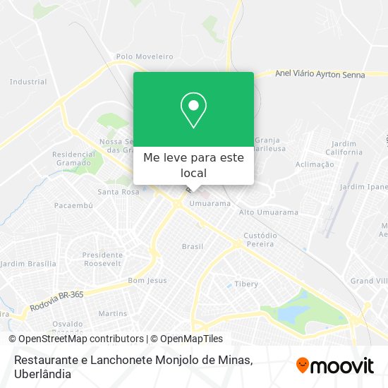 Restaurante e Lanchonete Monjolo de Minas mapa