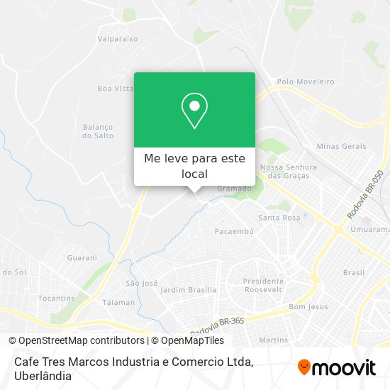 Cafe Tres Marcos Industria e Comercio Ltda mapa