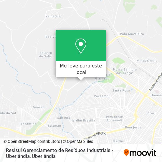 Resisul Gerenciamento de Resíduos Industriais - Uberlândia mapa