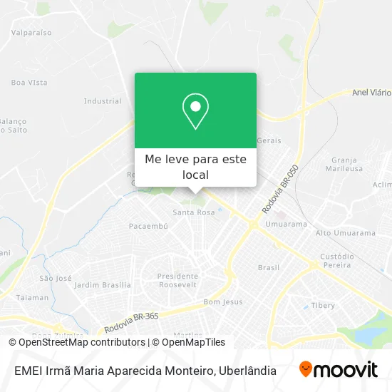 EMEI Irmã Maria Aparecida Monteiro mapa