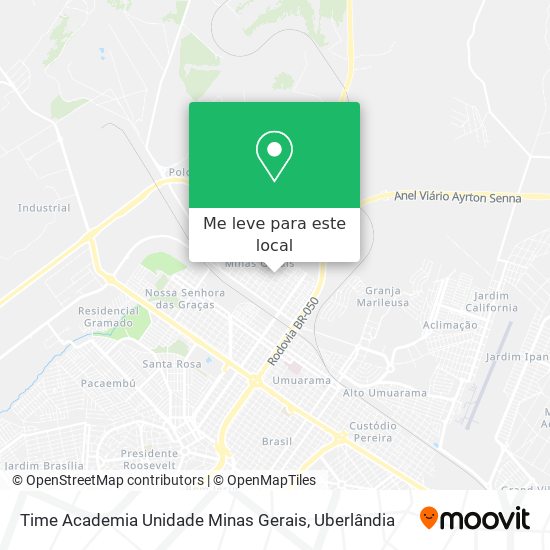 Time Academia Unidade Minas Gerais mapa
