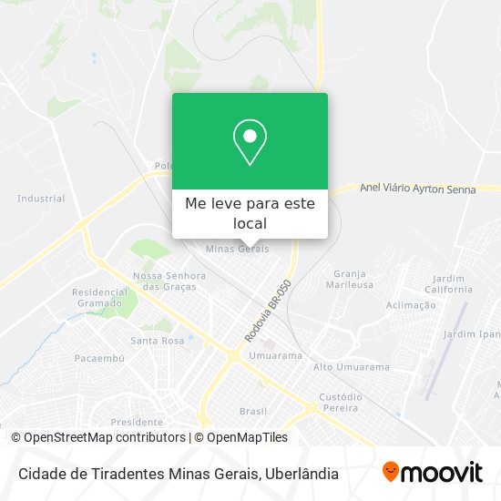 Cidade de Tiradentes Minas Gerais mapa