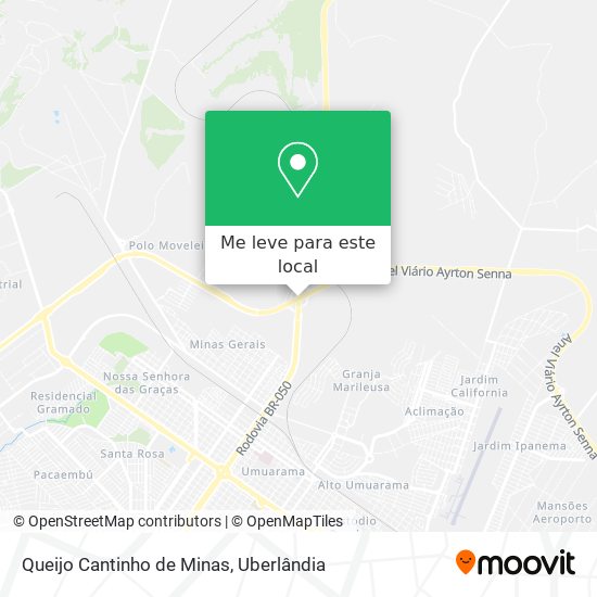 Queijo Cantinho de Minas mapa
