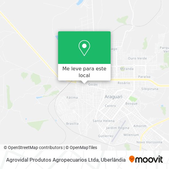 Agrovidal Produtos Agropecuarios Ltda mapa