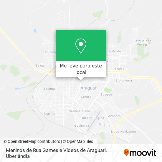 Meninos de Rua Games e Vídeos de Araguari mapa