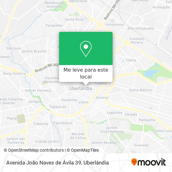 Avenida João Naves de Ávila 39 mapa