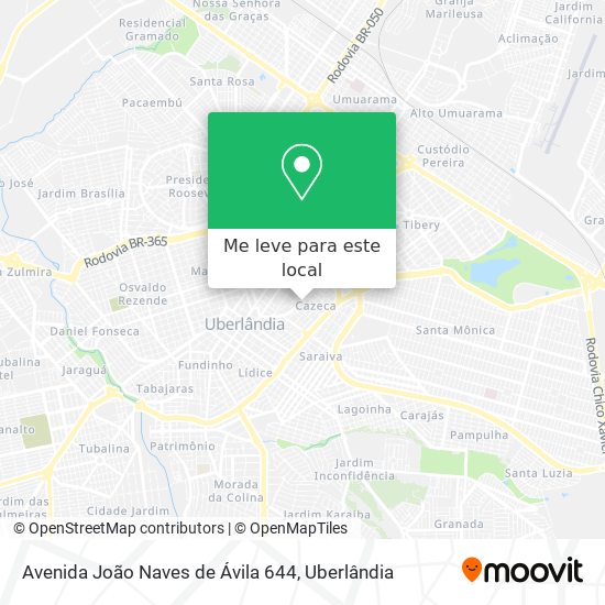 Avenida João Naves de Ávila 644 mapa