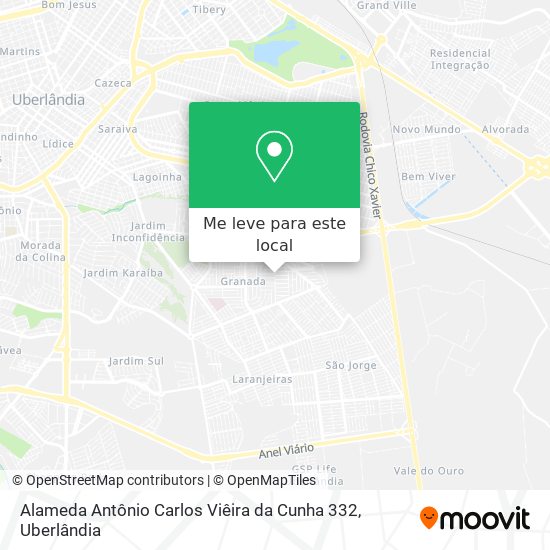 Alameda Antônio Carlos Viêira da Cunha 332 mapa