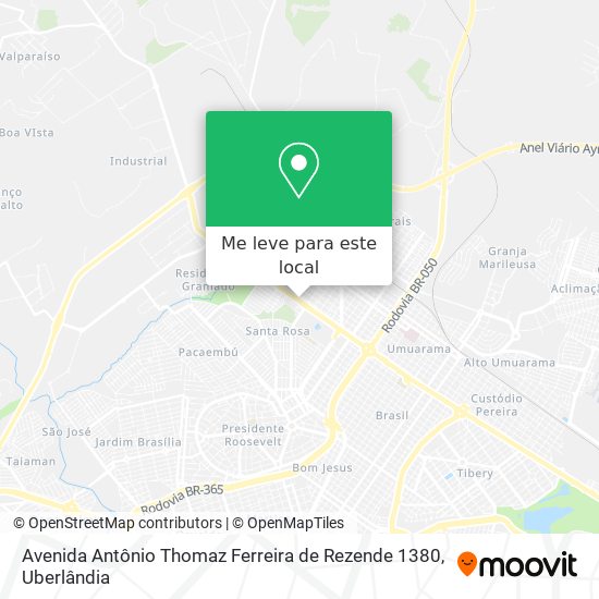 Avenida Antônio Thomaz Ferreira de Rezende 1380 mapa