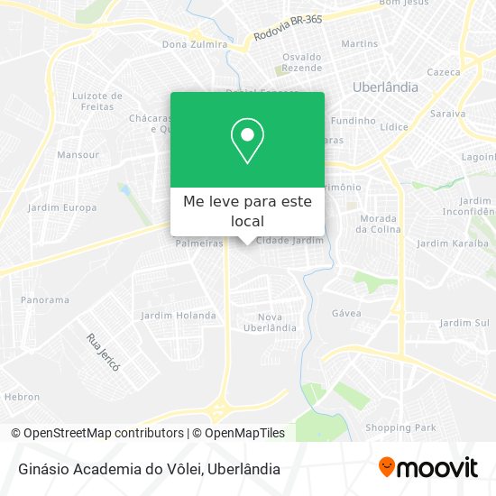 Ginásio Academia do Vôlei mapa